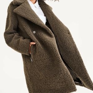 NWOT DKNY Oversized Long Sherpa Coat